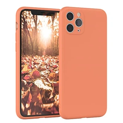 Abbildung von EAZY Case Silikonhülle für iPhone 11 Pro Hülle Silikon Orange weich stoßfeste Handyhülle Schutzhülle mit Kameraschutz Dünn Premium Schutz Cover TPU Phone Bumper in