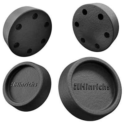 Abbildung von Hinrichs 4er Set Schwingungsdämpfer rund schwarz Dämpfer Waschmaschine Vibrationsdämpfer Gummifüße Antivibrationszubehör für AEG Bosch Siemens Privileg etc.