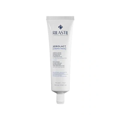 Abbildung von Rilastil Xerolact Reparierende Handcreme, Aufbauende, Nährende und Schützende Creme mit Sheabutter für Empfindliche, Sehr Trockene Haut, 100 ml