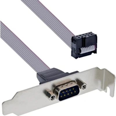 Abbildung von InLine 33208C Serielles Slotblech, Low profile, 9 pol Stecker an 10 Buchsenleiste, 0,6m, bulk