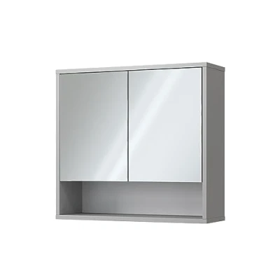 Abbildung von Vicco Badezimmerspiegelschrank Eliza, Grau, 70 x 65 cm mit 2 Türen