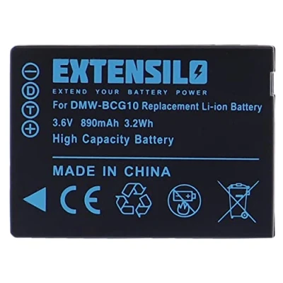 Abbildung von EXTENSILO 1x Akku Ersatz für Panasonic DMW BCG10, BCG10E Kamera (890mAh, 3,6V, Li Ion)