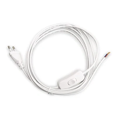 Abbildung von Mextronic Netzkabel 3 m Schuko Schutzkontaktstecker + Schalter 300SW Weiß offenes Ende