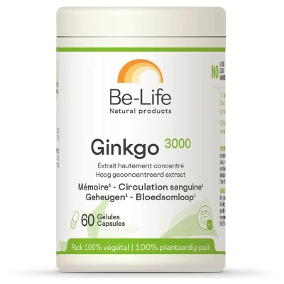 Abbildung von Be Life Ginkgo 3000 Nahrungsergänzung biloba Extrakt 60 Kapseln
