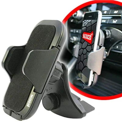 Abbildung von scozzi Handyhalterung Auto CD Schlitz Einschub Fach Handy KFZ Halterung Halter zB kompatibel mit Samsung S24 S23 S22 S21 S20 A55 A54 A53 A35 für iPhone 15 14 13 12 11 XR FE Plus Ultra Mini Lite Pro