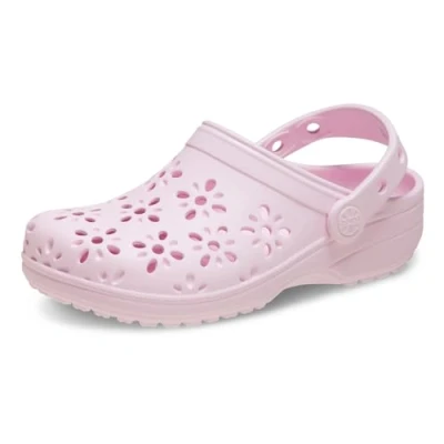 Abbildung von Crocs Unisex Kinder Classic Floral Cut Out Clog K Clog, Pink Milk, 33/34 EU