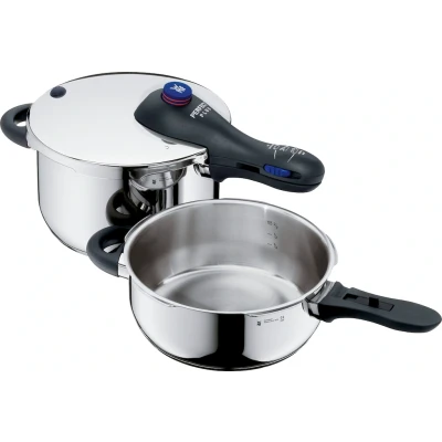 Abbildung von WMF Schnellkochtopf &quot;Perfect Plus&quot;, Cromargan Edelstahl Rostfrei 18/10, (3 tlg.), Dampfkochtopf mit abnehmbarem Griff, Ø 22 cm, Induktion