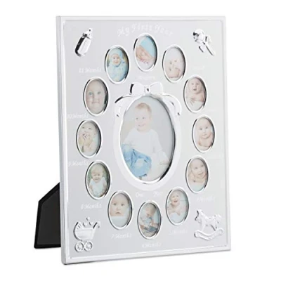 Abbildung von relaxdays Collagerahmen Babybilderrahmen &quot;First Year&quot;, Weiß