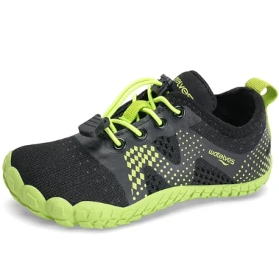Abbildung von Barfussschuhe Kinder Jungen Barfußschuhe Wasserschuhe Aqua Badeschuhe für Strand Pool Schnell Trocknen Wassersport Rrutschfester（Schwarz Grün 31
