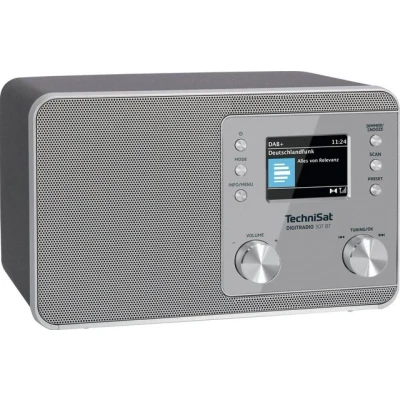 Abbildung von TechniSat DIGITRADIO 307 BT DAB+ Radio mit BestTune (DAB, UKW, AUX in, Bluetooth Audiostreaming, Kopfhöreranschluss, Favoritenspeicher, Wecker, Sleeptimer, Uhr /Datumsanzeige, 5W RMS Mono) silber