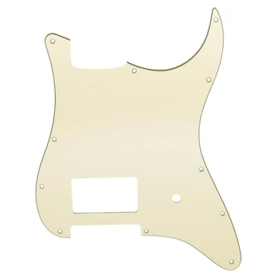 Abbildung von Musiclily Pro 11 Löcher Strat Pickguard 1 Covered Humbucker Gitarren Schlagbrett für Fender USA/Mexico Tom Delonge Style E Gitarre, 3 lagig Cream