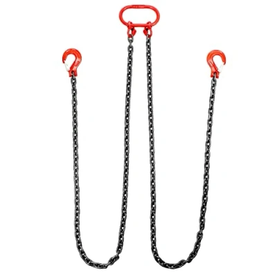 Abbildung von QWORK® 3T hebeschlinge Kettengehänge 2M 2 Strang G80 Manganstahlkette (8mm) Haken aus Hochfestem Legiertem Stahl