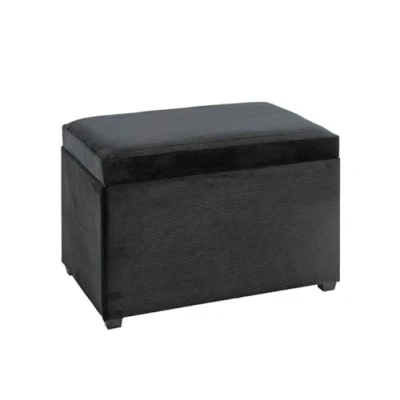 Abbildung von HAKU Möbel Sitztruhe schwarz, MDF, Textilgewebe Cord Maße: B 58 cm x H 42 T 39 cm, Style: Modern
