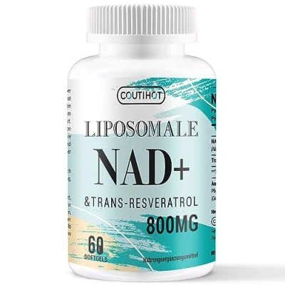 Abbildung von Liposomales NAD+ mit Trans Resveratrol Ergänzung Hochdosiert: 800 mg pro Portion 60 Tage Softgels Optimale Absorption (60 stück (1er Pack))