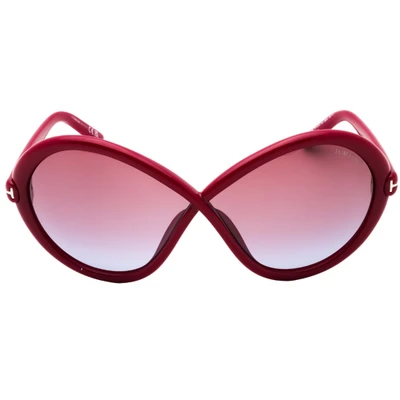Abbildung von TOM FORD Damen FT1070 JADA 75Y Gläser SONNENBRILLEN Injiziert Fuchsie Violett Schmetterling Normal Schattiert
