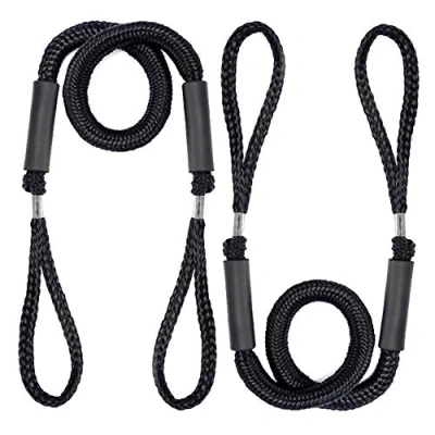 Abbildung von Arola Bungee Dock Line Festmacher Seil für Boote Leine Leinen Schnüre Kajak Bootsankerzubehör Strecken 2 Pack (Schwarz)