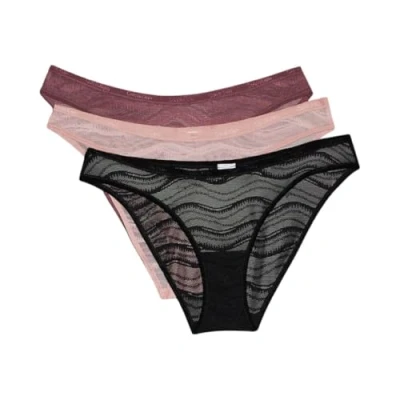 Abbildung von Calvin Klein Underwear Brief 3 PACK Slip, Damen, Größe: XL, Black/vintage pink/subdued