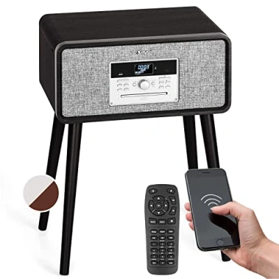 Abbildung von Auna Mary Ann Retro Audio CD Player Plattenspieler (Riemenantrieb, Bluetooth,CD, DAB+ UKW Radio MP3 Fernbedienung)