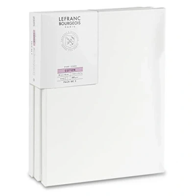 Abbildung von Lefranc Bourgeois 301351 Keilrahmen aus Fichtenholz 3er Set 30x40cm Leinwand 100% Baumwolle 280g/m², stabiler Fichtenholz, weiß vorgrundierte für Acrylfarben &amp; Ölfarben