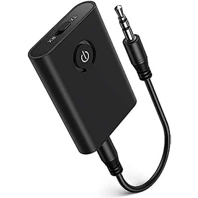 Abbildung von Bluetooth Adapter Audio 5.0, 2 in 1 Sender Empfänger, Transmitter Receiver Klinke 3,5 AUX für Kopfhörer, Lautsprecher, Stereoanlage, TV, Laptop