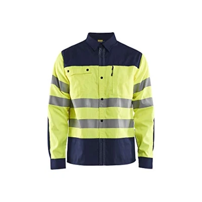 Abbildung von Blaklader 325518173389XXXL Hi Vis Arbeitshemd, High Gelb/Marineblau, Größe XXXL