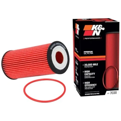 Abbildung von K&amp;N Ölfilter High Performance Series kompatibel mit: Audi, Volkswagen, Porsche (HP 7038), Rot