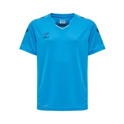 Abbildung von Hummel Hmlcore XK POLY Jersey S/S Tshirt print für Kinder, Größe: 116, Blue danube