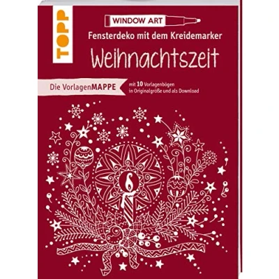 Abbildung von Vorlagenmappe Fensterdeko mit dem Kreidemarker Weihnachtszeit: 10 Vorlagebögen Motiven in Originalgröße plus sämtliche Motive als Download