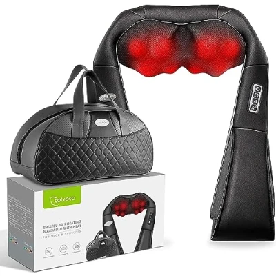 Abbildung von Nackenmassagegerät Shiatsu Massagegerät Elektrisch mit Wärmefunktion, Schulter Massagegeräts für Rücken, Beine, Füße, Rückenmassagegerät, perfekte Geschenk zur Muskelschmerzlinderung zu Haus, Büro