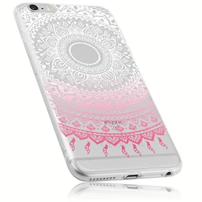 Abbildung von mumbi Hülle kompatibel mit iPhone 6 / 6S Handy Case Handyhülle Motiv Mandala rosa, transparent