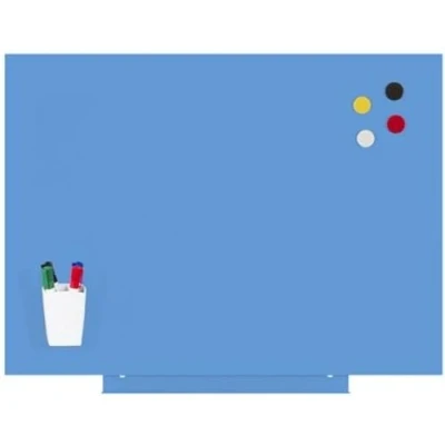 Abbildung von Rocada Blaue Marker Tafel Magnettafel ohne Rahmen für die Wand Patentiertes Befestigungssystem mit Magnet 55 x 75 cm