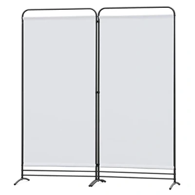 Abbildung von Angel Living Paravent 2 Teilig Klappbar Raumteiler Freistehend Sichtschutzwand Stellwand Trennwand Sichtschutz für Büros, Balkon,Schlafzimmer,Außengarten, 162cm x 180cm Weiß