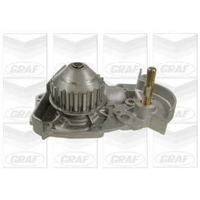 Abbildung von GRAF PA412 Wasserpumpe 20 ohne Dichtung mechanisch Stahlblech 52,48 für Zahnriementrieb RENAULT: 19 II Schrägheck, CLIO 1, Rapid Kastenwagen