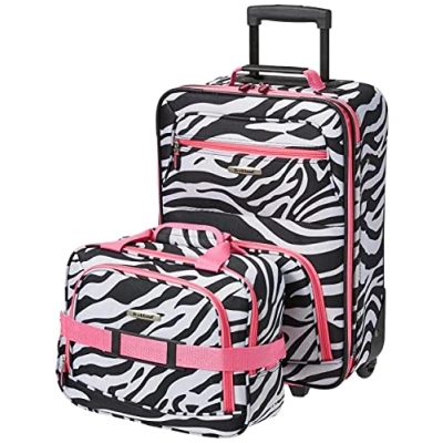 Abbildung von Rockland Modisches Softside Gepäck Set, pink Zebra, Einheitsgröße, Set