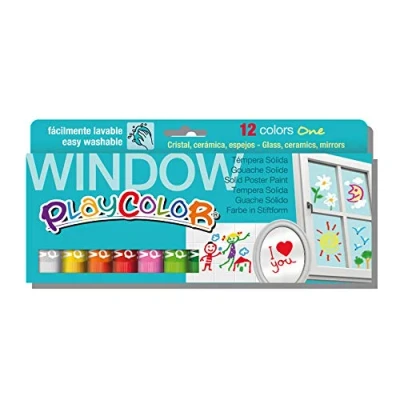 Abbildung von PlayColor 936010 Buntstiftkasten 12 feste Temperafarben WINDOW ONE X12 MULTICOLOR Stück (1er Pack)