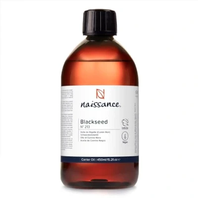 Abbildung von Naissance Schwarzkümmelöl (Nr. 213) 450ml Kaltgepresst für Haare, Haut, Gesicht, Massage