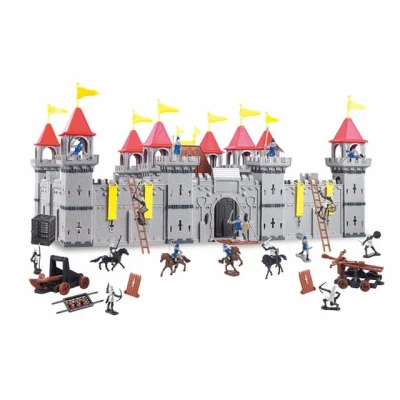 Abbildung von TikTakToo Spielzeug Ritterset große Ritterburg schwarz silber, mit Ritterfiguren und Zubehör