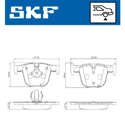 Abbildung von SKF VKBP 90508 Bremsbelagsatz für Verschleißwarnanzeiger vorbereitet