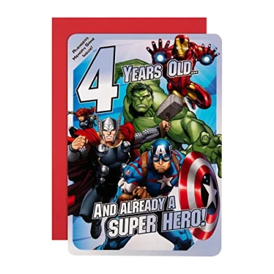 Abbildung von Hallmark Marvel Avengers 4. Geburtstag Karte &quot;Memory Spiel Medium