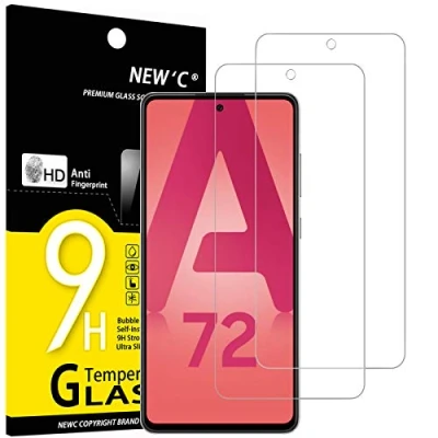 Abbildung von NEW&#039;C 2 Stück, Panzer Schutz Glas für Samsung Galaxy A72 / 5G, Frei von Kratzern, 9H Härte, HD Displayschutzfolie, 0.33mm Ultra klar, Ultrabeständig