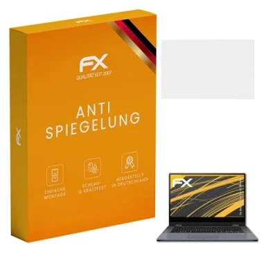 Abbildung von atFoliX Panzerfolie kompatibel mit Asus VivoBook Flip 14 TP412UA Schutzfolie, entspiegelnde und stoßdämpfende FX Folie (2X)