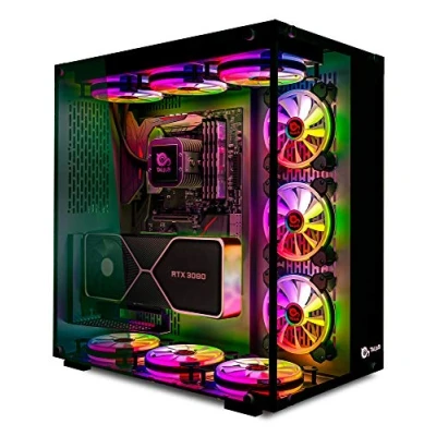 Abbildung von Talius Cronos ATX Gaming Box, gehärtetes Glas, RGB Lüfter (in DREI Farben erhältlich) (Schwarz)