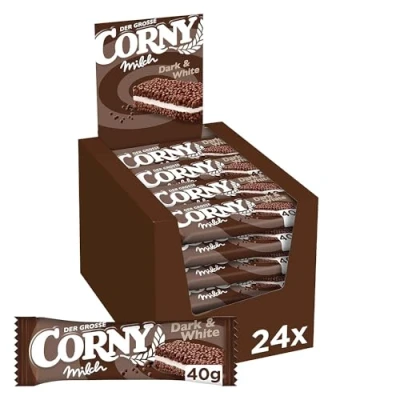 Abbildung von Müsliriegel Corny Milch Dark &amp; White, Milchsandwich mit Kakao und Milchcreme, Großpackung, 24x40g