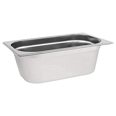 Abbildung von Vogue K820 Edelstahlpfanne, 1/4 Gastronorm, 4 l, 150mm tief, Lebensmittelbehälter, Silberfarben