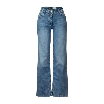Abbildung von Cecil Loose FIT Flared Jeans, Damen, Größe: 33x28, Blau