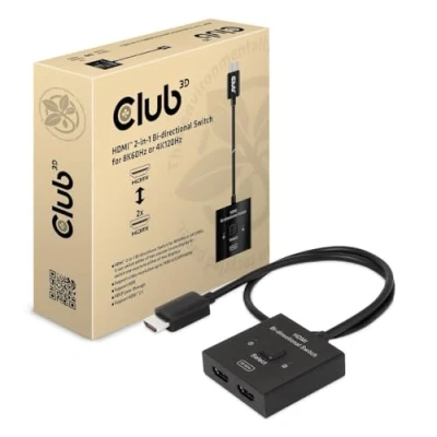 Abbildung von Club3D CSV 1384 HDMI™ 2 in 1 bi direktionaler Switch für 8K60Hz oder 4K120Hz