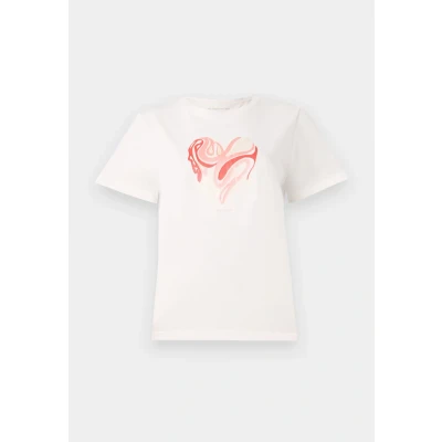 Abbildung von TOM Tailor Basic CREW NECK Tshirt print, Damen, Größe: 3XL, Off white