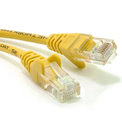 Abbildung von Gelb Netzwerk Ethernet RJ45 Cat5E CCA UTP Patchkabel 26AWG Kabel Anschlusskabel 1 m [1 Meter/1m]