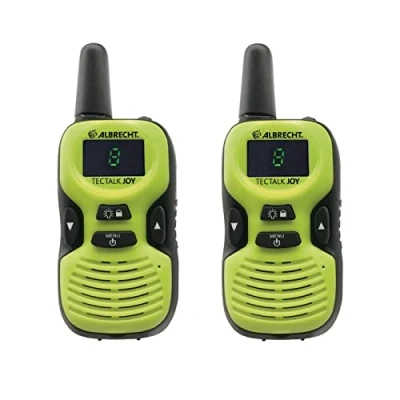 Abbildung von Albrecht Tectalk Joy Walkie Talkie 2er Pack Kinder Funkgerät mit integrierter Taschenlampe, 29644, Reichweite 500 m, leichte Bedienung, USB Ladebuchse