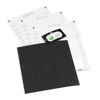 Abbildung von Namensschild Dauerhaft 40x75mm Recyclingkarton schwarz 20Stk/Packung